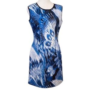 Milano Blue and Black Patterned Mini Dress size M